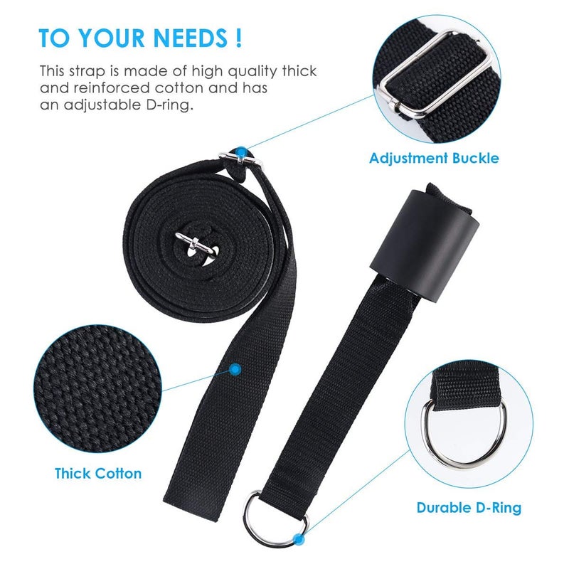 Price Xes Adjustable Leg Stretcher Lengthen Ballet Stretch Band - Easy Install on Door Flexibility Stretching Leg Strap Great Cheer Dance Gymnastics Trainer stretching equipment taekwondo Training (black) - Image 5